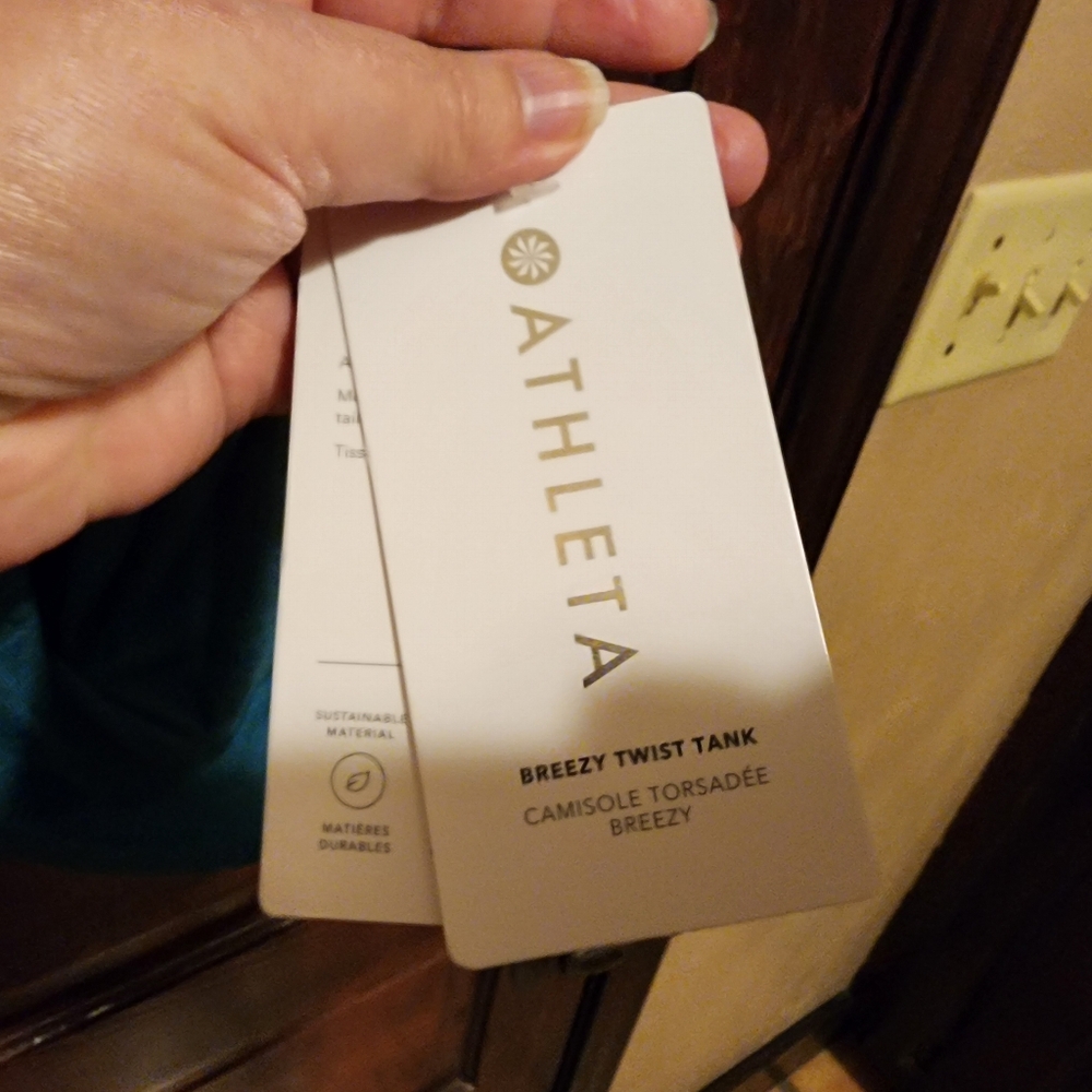 ATHLETA Breezy Twist Hem Crop Tank Top - Plus Size 3X Teal - Picture 7 of 8